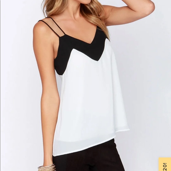 Lulu’s Ivory and Black Tank - Picture 3 of 6